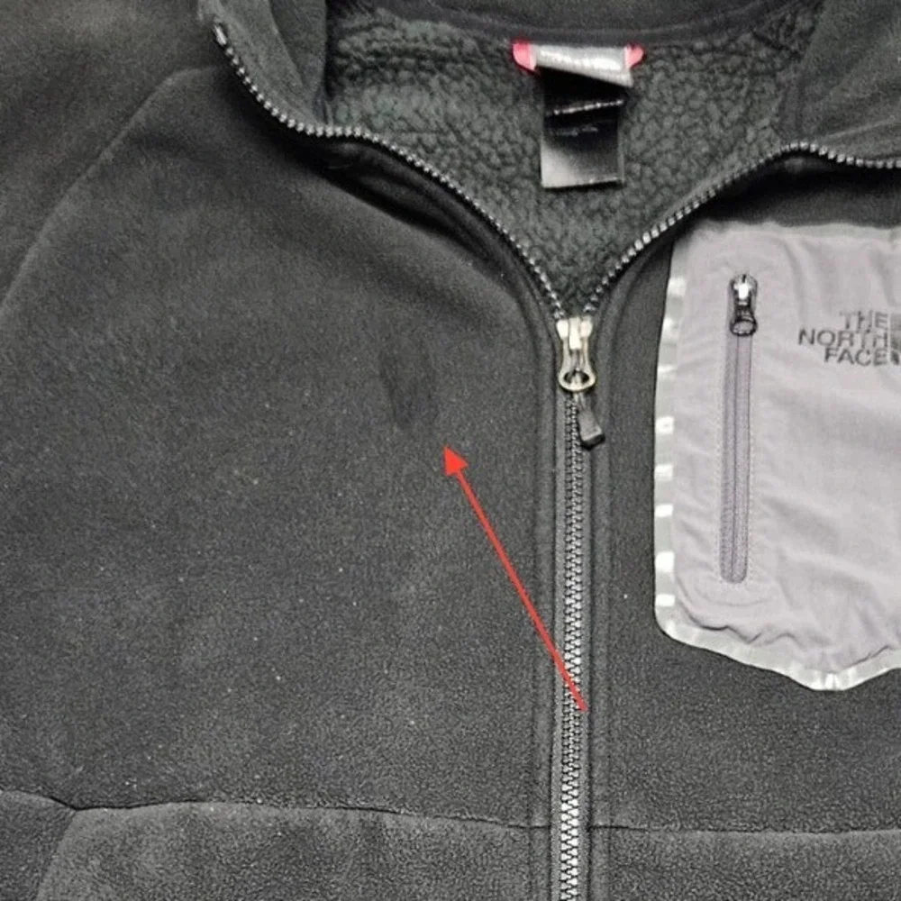 North Face Fleece Jacket Mens M Black Full Zip Sherpa Lined Outdoor Gorpcore